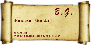 Benczur Gerda névjegykártya